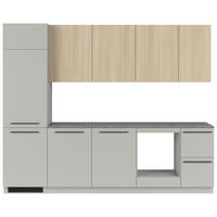 BLOK KUHINJA BEZ APARATA  siva, boja hrasta  - siva/boja hrasta, Osnovno, pločasti materijal/plastika (285cm) - Visiona