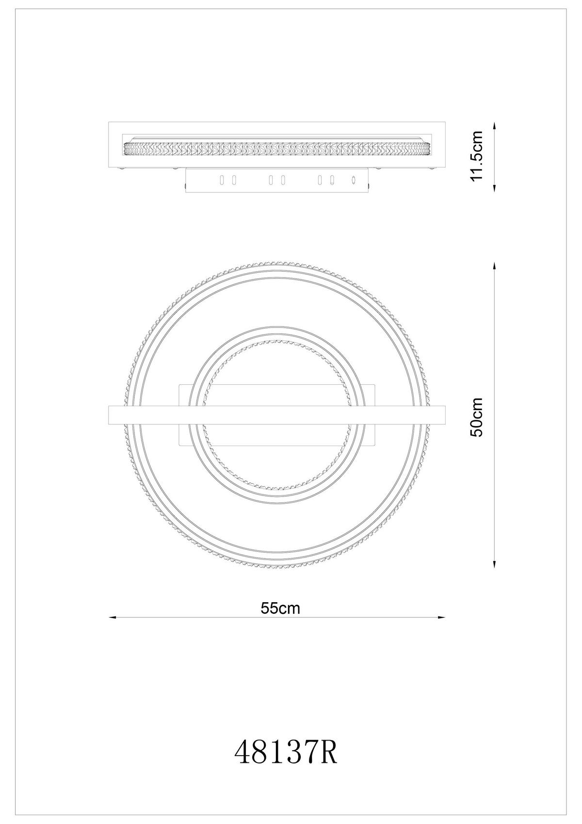 LED-DECKENLEUCHTE 50/55/11,5 cm   - Klar/Dunkelbraun, Basics, Holz/Kunststoff (50/55/11,5cm) - Globo