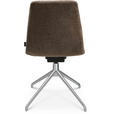 STUHL  in Aluminium Velours Metall, Textil  - Graubraun/Alufarben, Design, Textil/Metall (46/81,5-84,5/55cm) - Johann Jakob