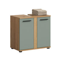 WASCHBECKENUNTERSCHRANK 60/57/34 cm  - Salbeigrün/Schwarz, Trend, Holzwerkstoff/Kunststoff (60/57/34cm) - MID.YOU