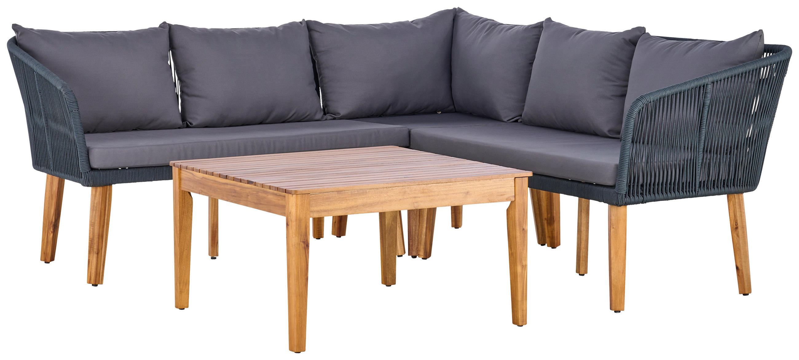Loungegarnitur Trendy Aus Holz/metall Mit Kissen