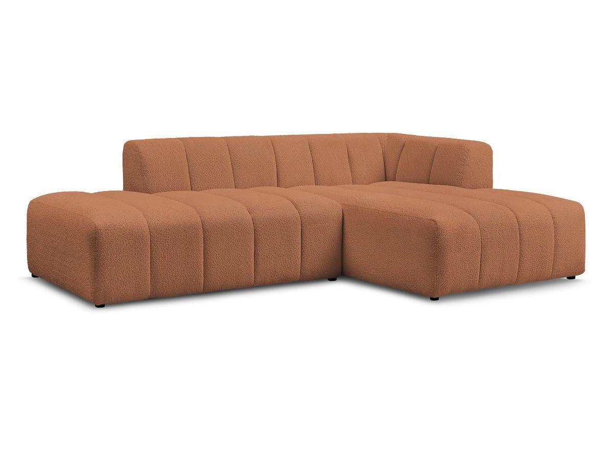 ECKSOFA  ANNECY Orange Bouclé  - Schwarz/Orange, MODERN, Kunststoff/Textil (262/170cm)