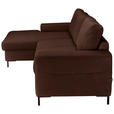 ECKSOFA Dunkelbraun Cord  - Dunkelbraun/Schwarz, KONVENTIONELL, Textil/Metall (150/240cm) - Carryhome