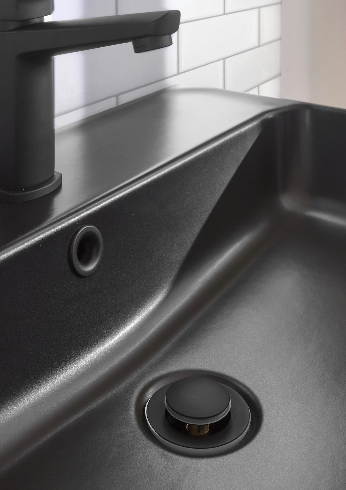 BADEZIMMER 3-teilig  in 91 cm  - Eichefarben/Schwarz, Design, Keramik/Holzwerkstoff (91cm) - Musterring