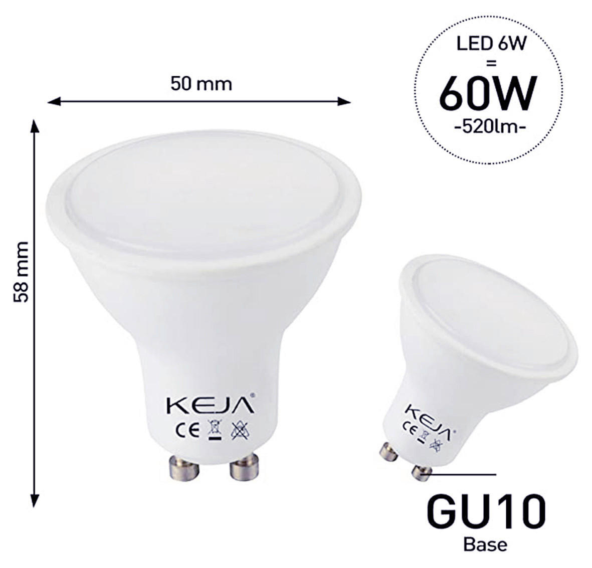 LED-SIJALKA   //// - bela, Basics, umetna masa (5/5,8cm)