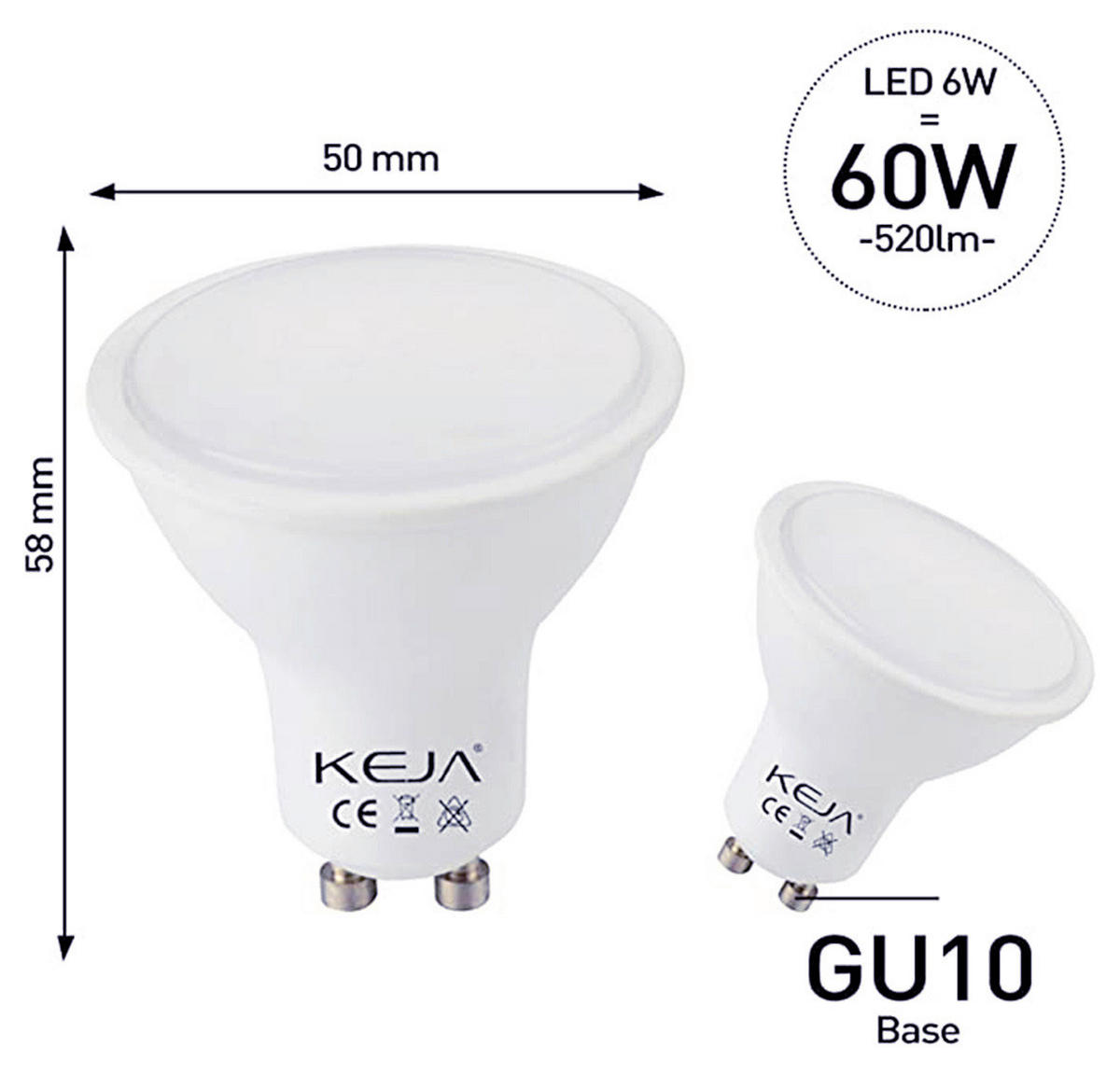 LED-SIJALKA   //// - bela, Basics, umetna masa (5/5,8cm)