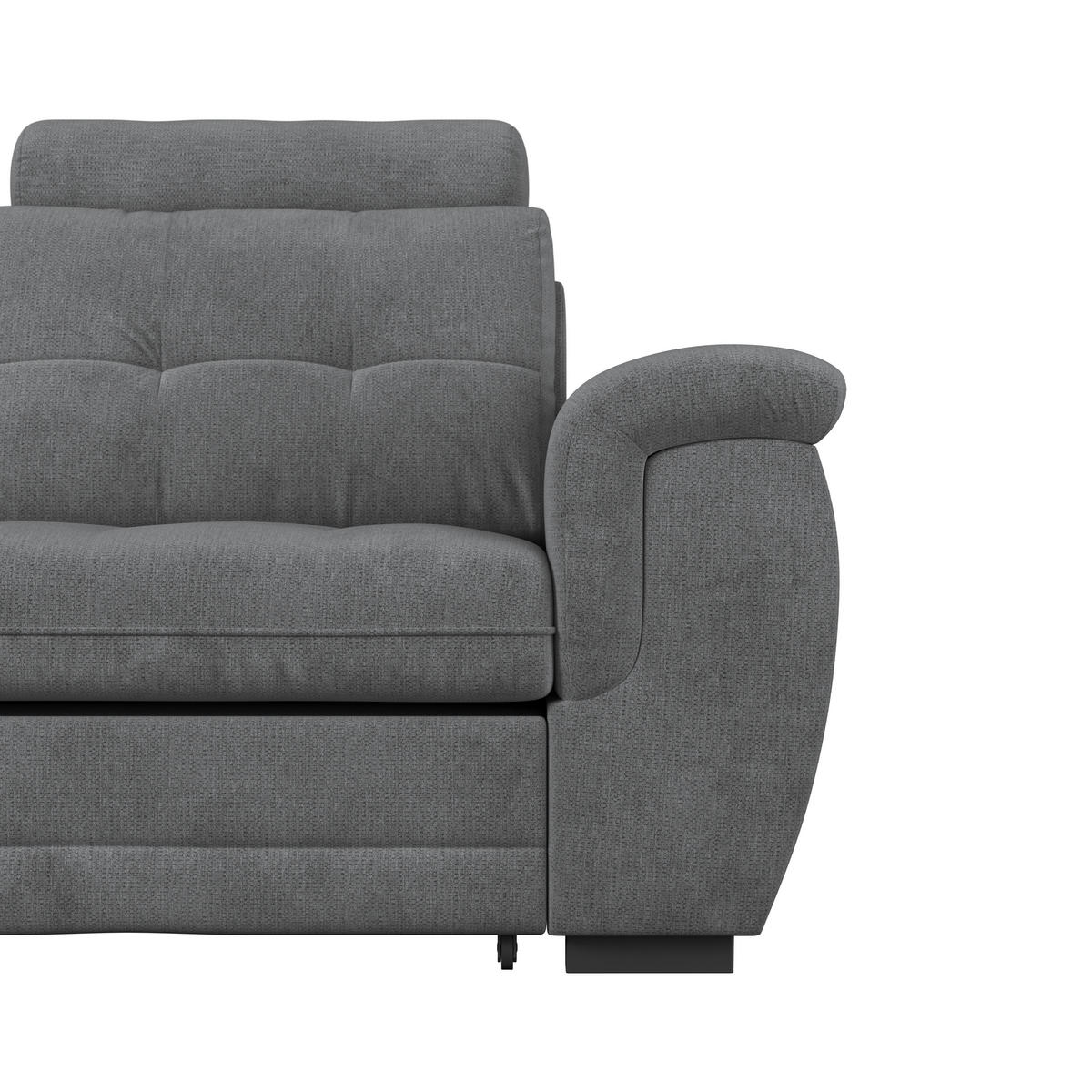 ECKSOFA  Mikrofaser, Struktur Anthrazit  - Anthrazit/Schwarz, Konventionell, Kunststoff/Textil (183/251cm) - MID.YOU