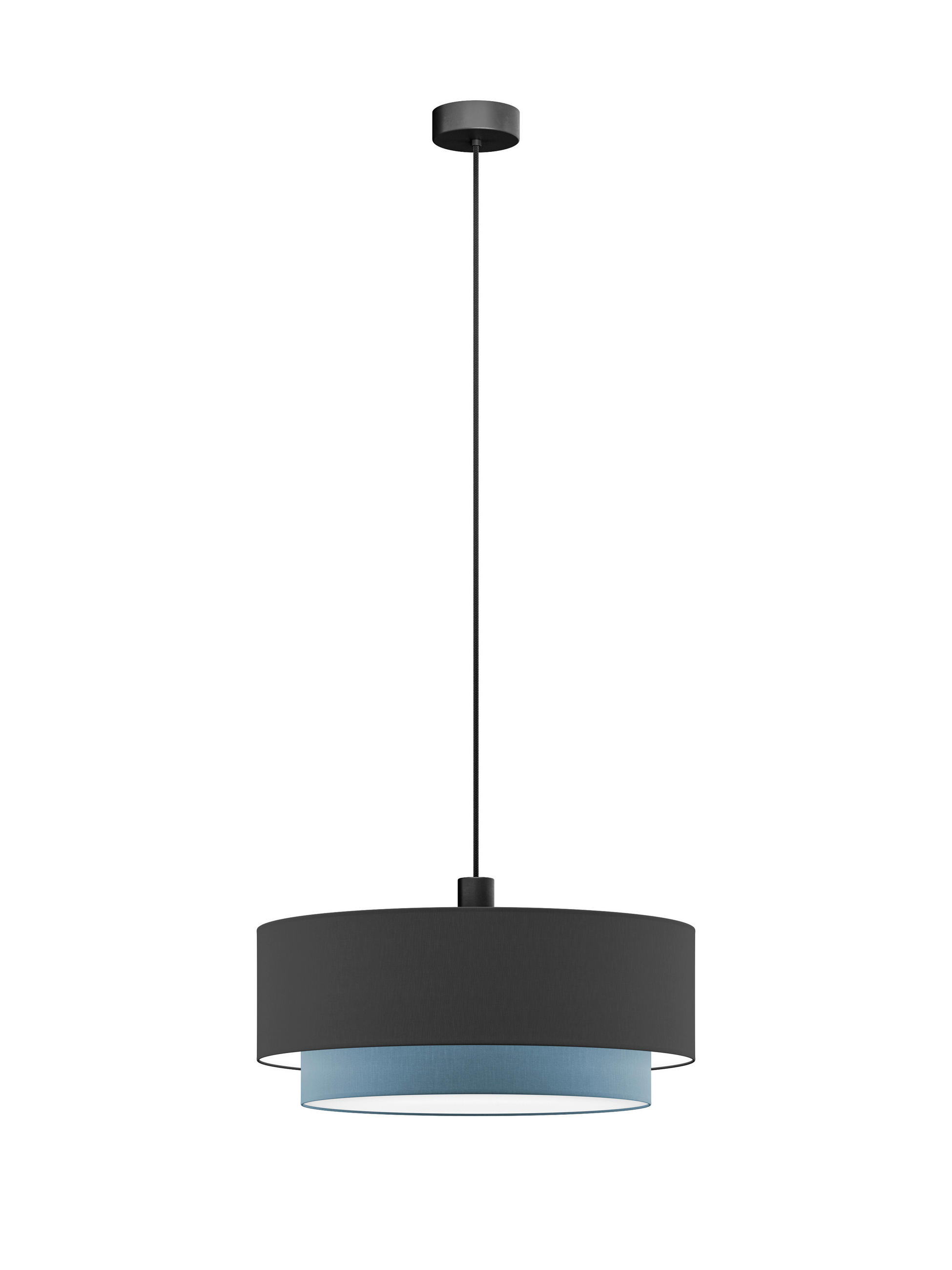 FÜGGŐLÁMPA 50/40/130 cm  - fekete/kék, Basics, műanyag/textil (50/40/130cm)