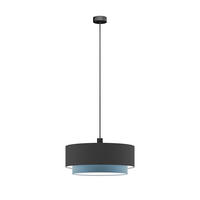 FÜGGŐLÁMPA 50/40/130 cm  - fekete/kék, Basics, műanyag/textil (50/40/130cm)