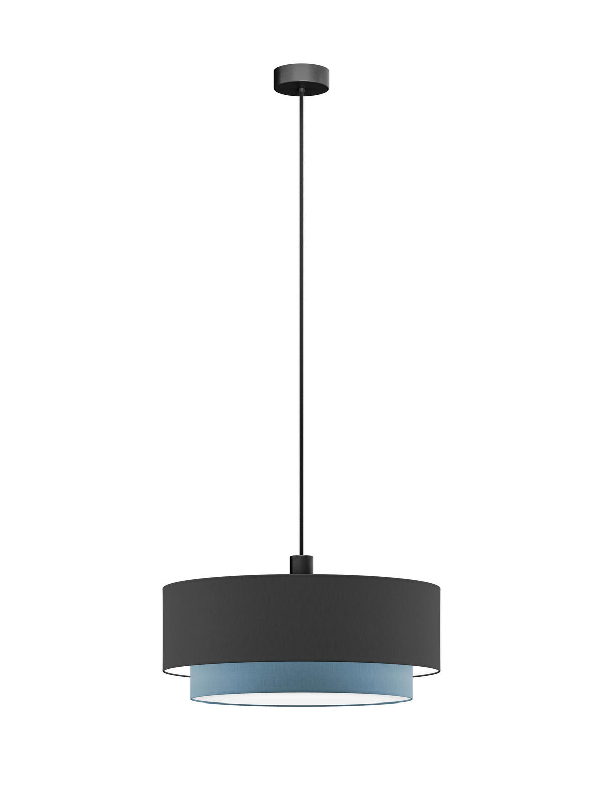 FÜGGŐLÁMPA 50/40/130 cm  - fekete/kék, Basics, műanyag/textil (50/40/130cm)