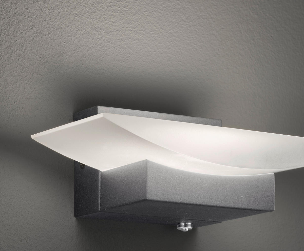LED-WANDLEUCHTE - Weiss/Schwarz, Design, Glas/Metall (7/20/11cm) - Fischer & Honsel