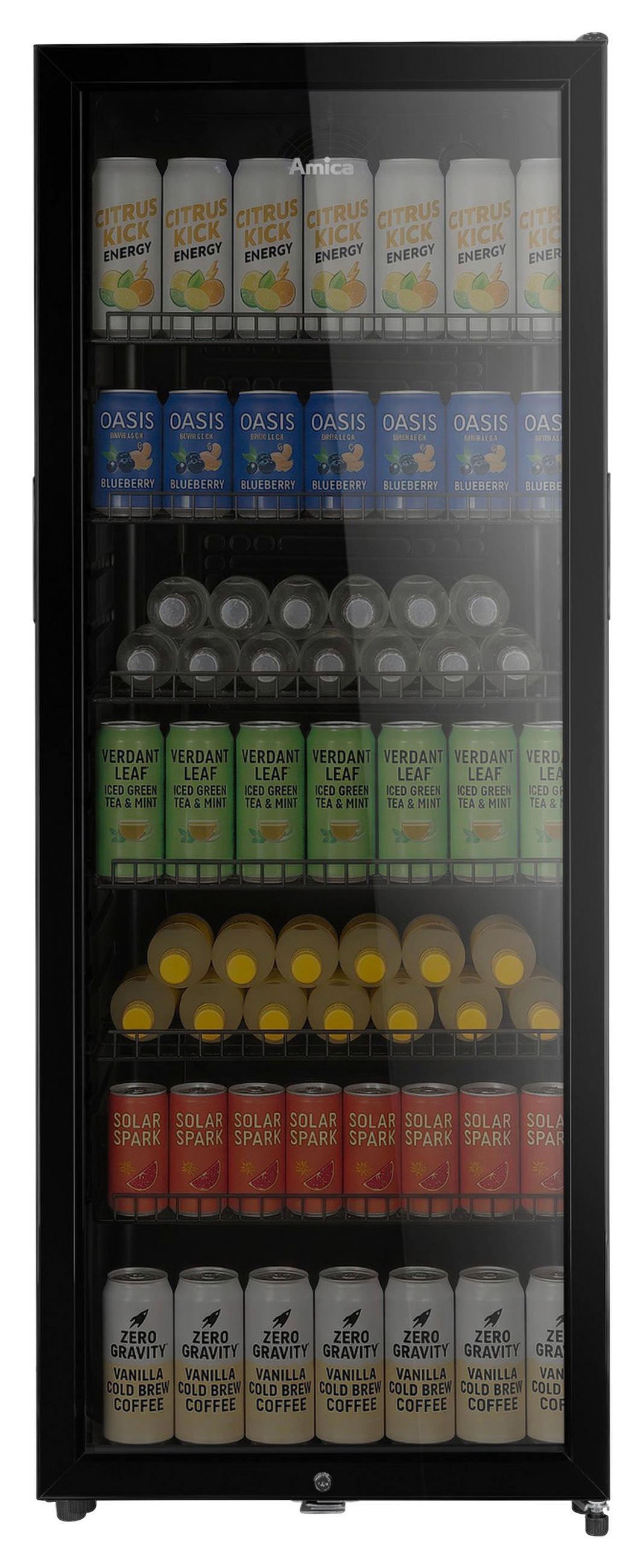 GETRÄNKEKÜHLSCHRANK 54,5/141/54 cm  - Schwarz, Basics, Glas/Metall (54,5/141/54cm) - Amica