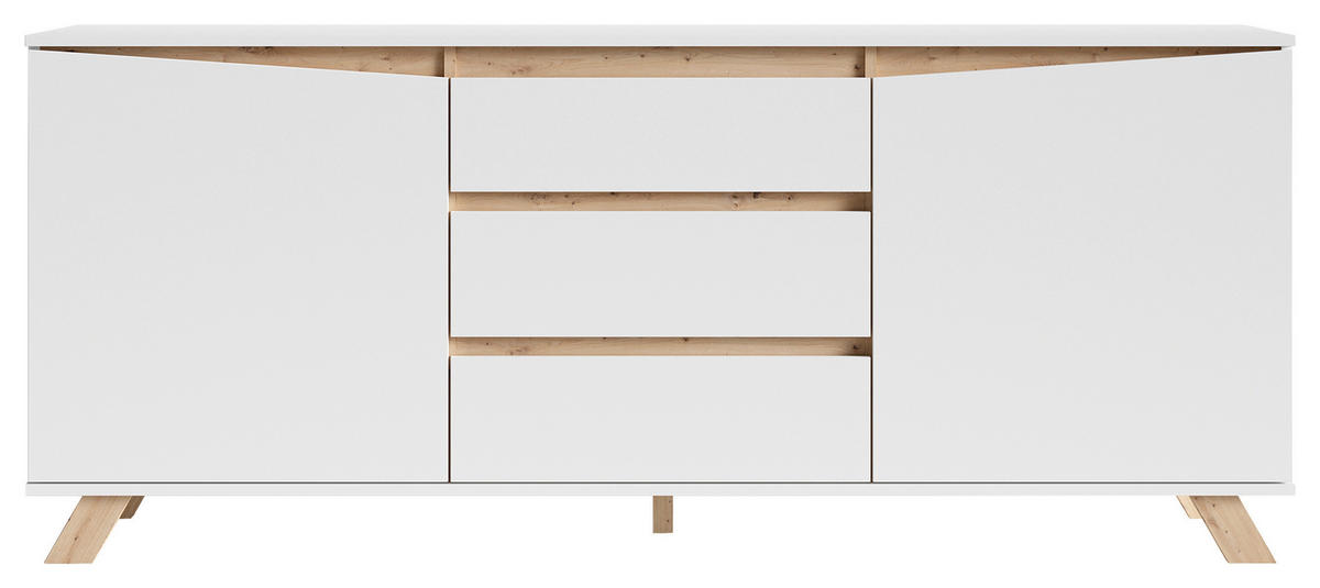 SIDEBOARD Valentin  in 180/76/38 cm  - Weiß/Eiche Artisan, MODERN, Holzwerkstoff (180/76/38cm) - MID.YOU
