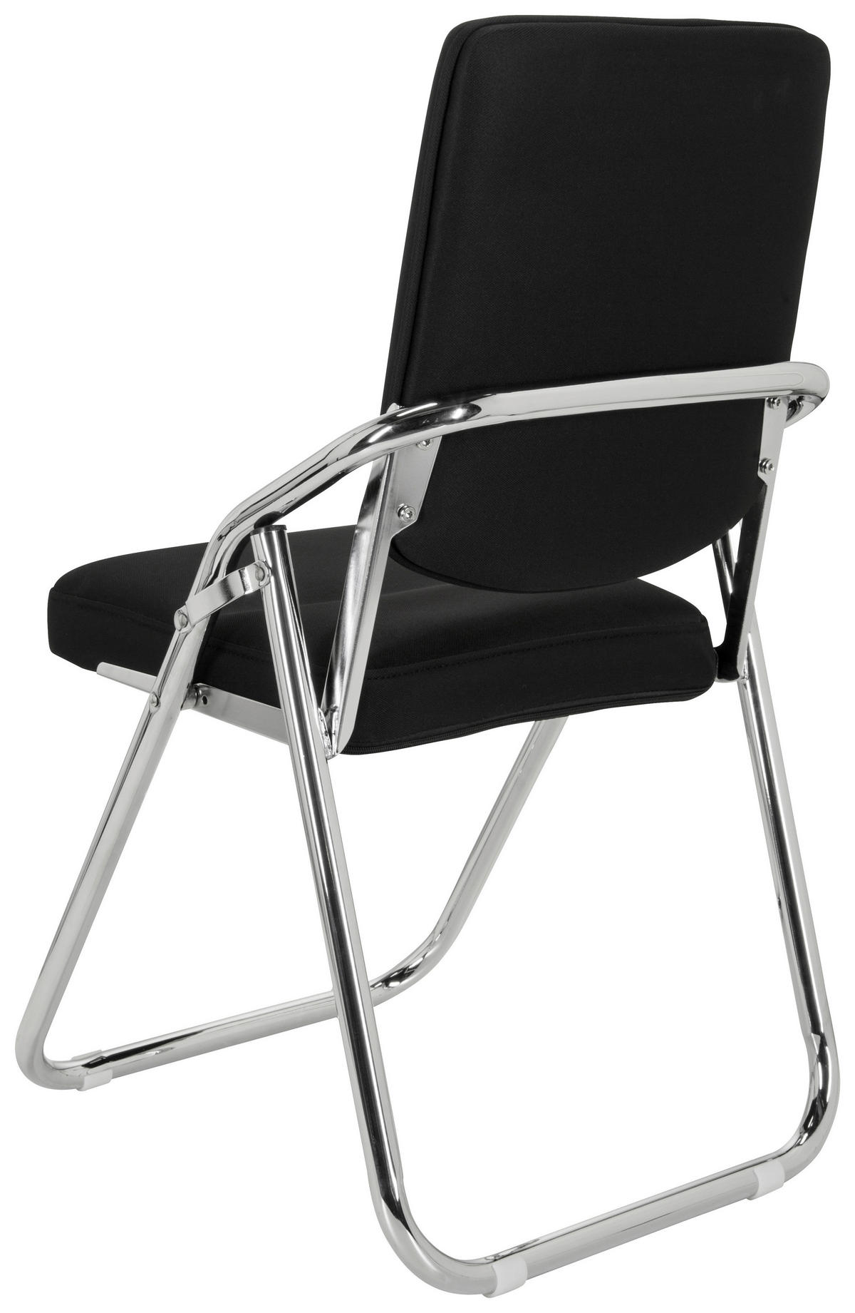 BESUCHERSTUHL Schwarz  - Chromfarben/Schwarz, Basics, Textil/Metall (46/90/40cm) - MID.YOU
