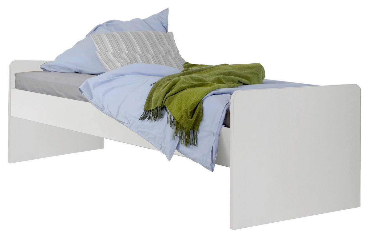 POSTELJA 90 cm   x 200 cm  , leseni material bela  - bela, Konvencionalno, leseni material (90/200cm) - Carryhome