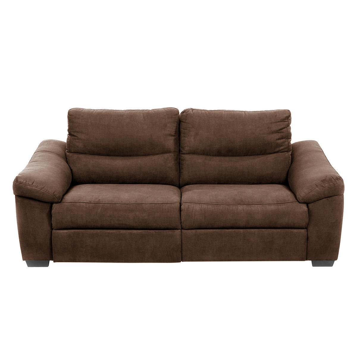 2,5-SITZER Flachgewebe Mokka  - Schwarz/Mokka, Design, Holz/Textil (214/97/97cm) - Livetastic