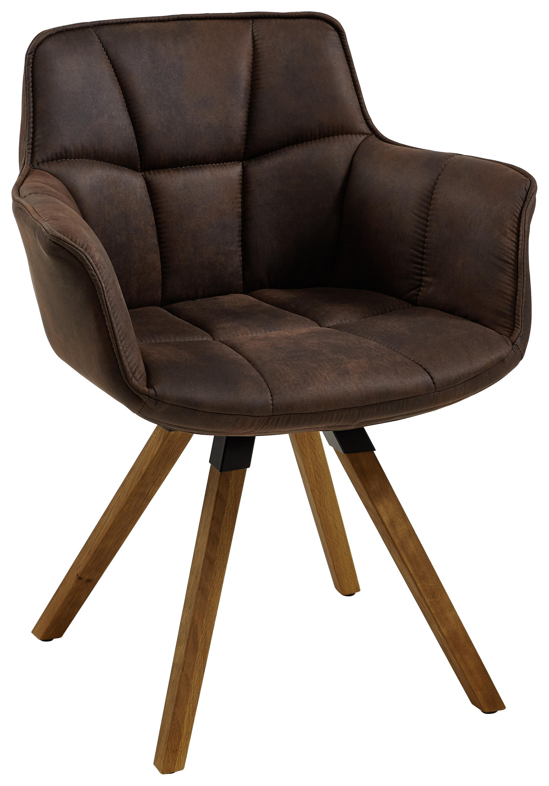 ARMLEHNSTUHL Mikrofaser Eichefarben, Dunkelbraun Gestellauswahl - Eichefarben/Dunkelbraun, Design, Holz/Textil (67/85/60cm) - Musterring