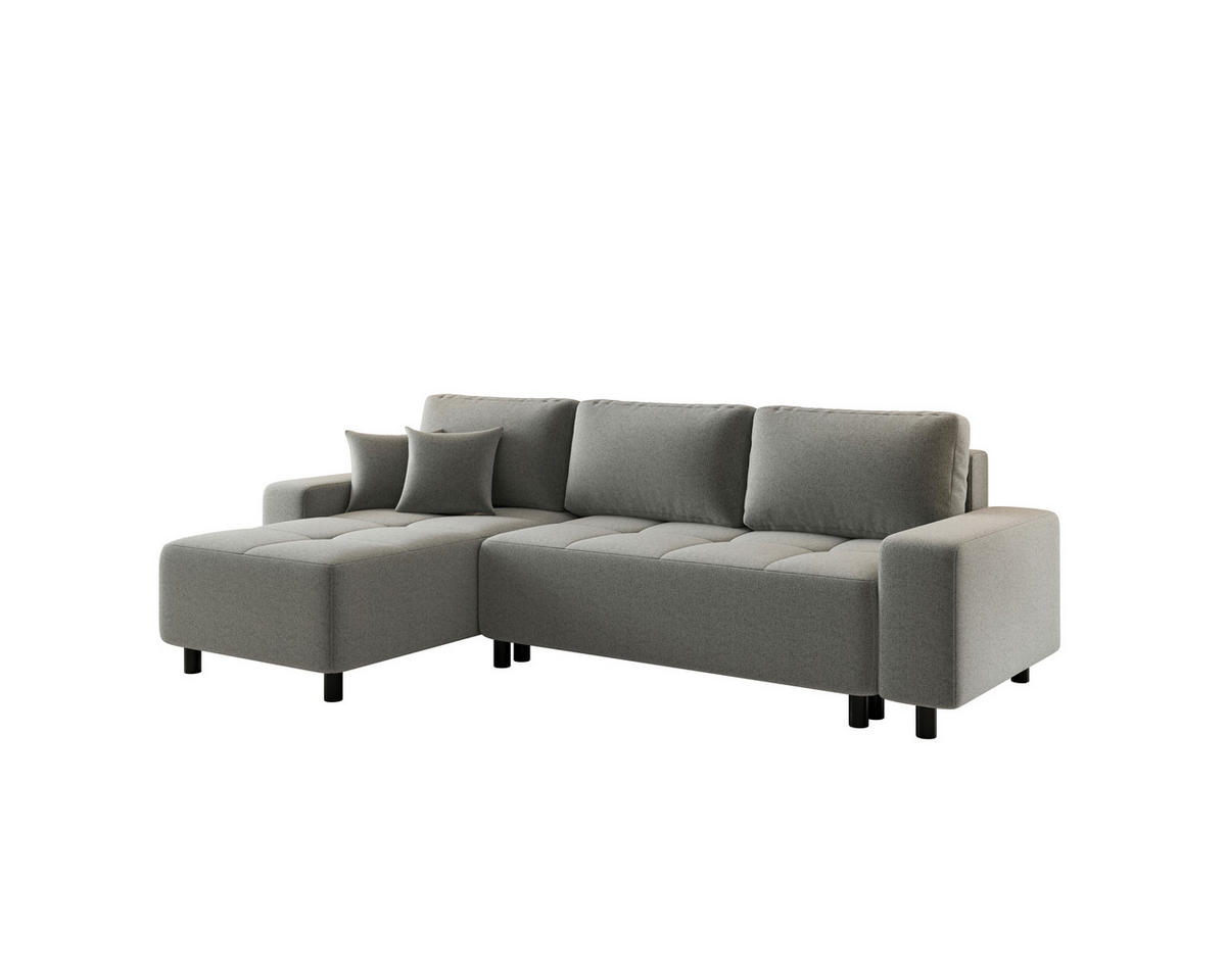 ECKSOFA  in Jacquard Grau  - Schwarz/Grau, MODERN, Kunststoff/Textil (144/246cm) - Carryhome