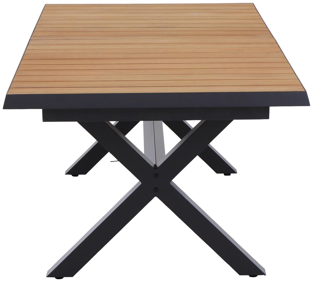 GARTENTISCH 160-200/90/77 cm Metall rechteckig  - Anthrazit/Teakfarben, Basics, Holz/Metall (160-200/90/77cm) - Siena Garden