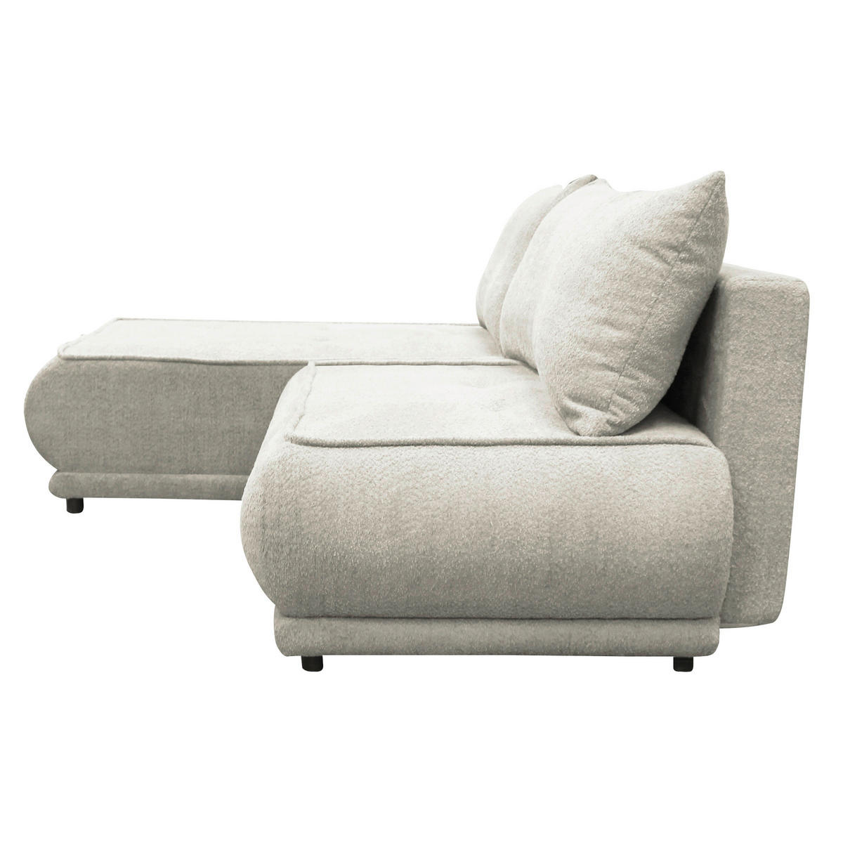 ECKSOFA PAROS Creme Bouclé  - Creme/Schwarz, Design, Kunststoff/Textil (179/277cm) - MID.YOU