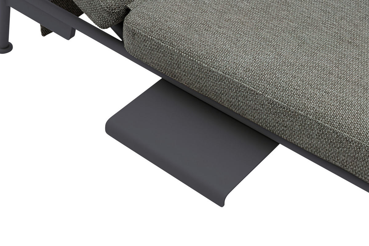 GARTENBANK 198/78/81 cm  Aluminium  - Graphitfarben/Grau, Design, Textil/Metall (198/78/81cm) - Zebra 