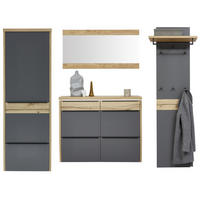 GARDEROBE 4-teilig  in 270/200/32 cm  - Eichefarben/Grau, Design, Holz/Holzwerkstoff (270/200/32cm) - Dieter Knoll