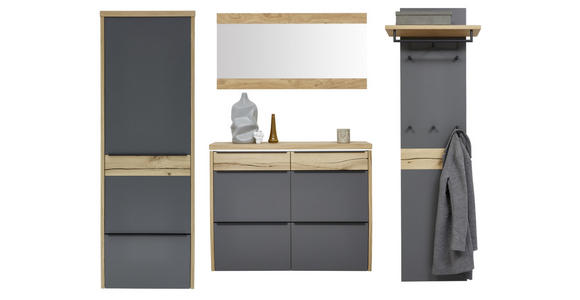 GARDEROBE 270/200/32 cm  - Eichefarben/Grau, Design, Holz/Holzwerkstoff (270/200/32cm) - Dieter Knoll