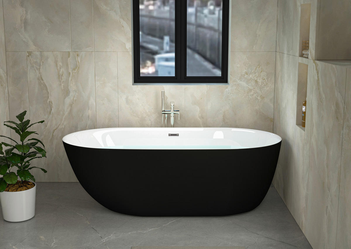 BADEWANNE freistehend  170/74/56 cm  - Weiß, KONVENTIONELL, Kunststoff (170/74/56cm) - Sanotechnik