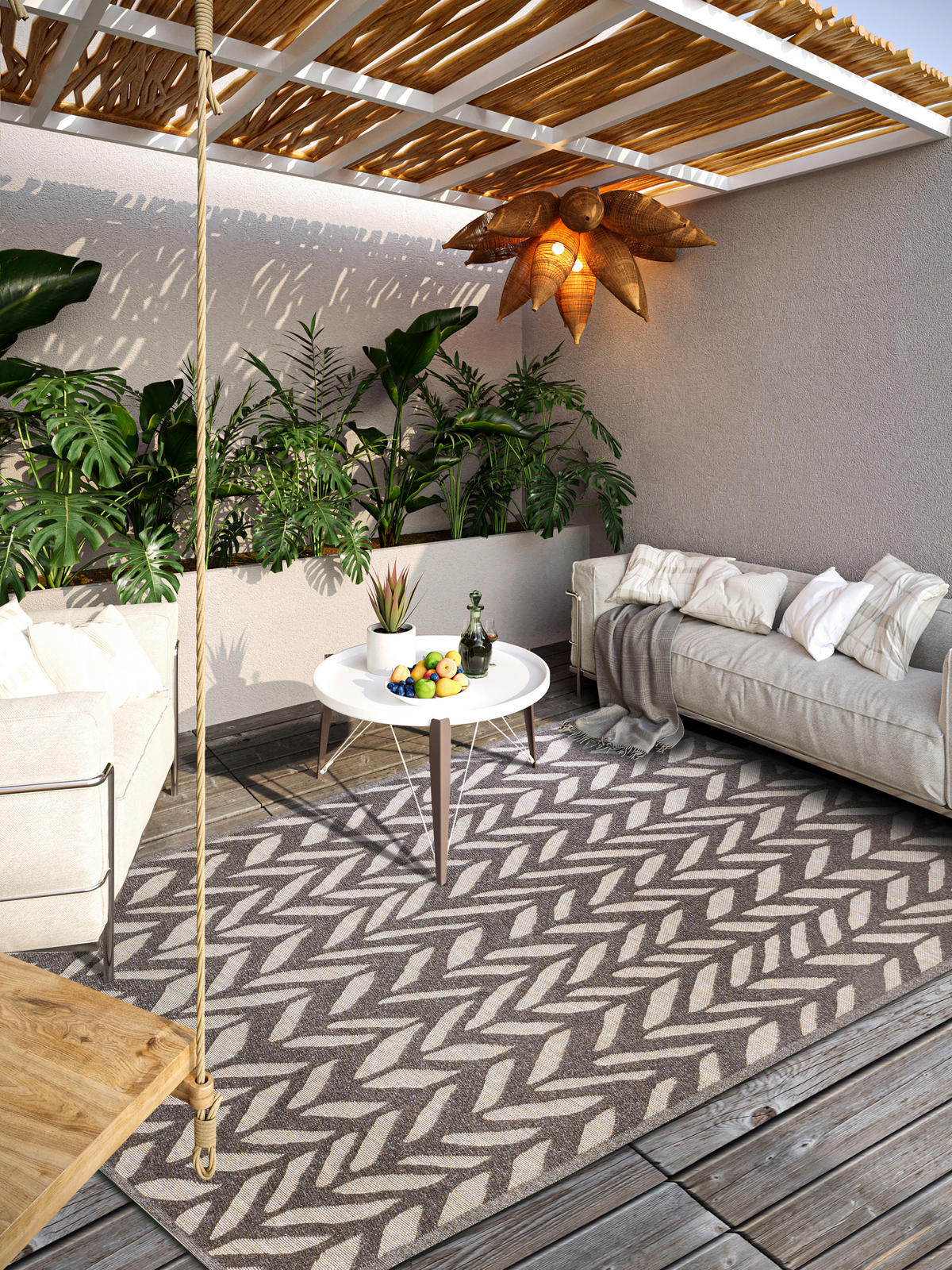 OUTDOORTEPPICH 200/290 cm Kollektion 1883 Beige, Cappuccino  - Beige/Cappuccino, Design, Kunststoff/Textil (200/290cm) - Villeroy & Boch
