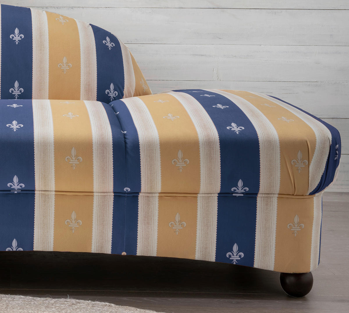 OTTOMANE Mikrofaser Blau  - Wengefarben/Blau, KONVENTIONELL, Holz/Textil (86/84/190cm) - Livetastic