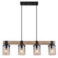 HÄNGELEUCHTE Lila 73/10/133 cm   - Dunkelbraun/Schwarz, Natur, Glas/Holz (73/10/133cm) - Globo