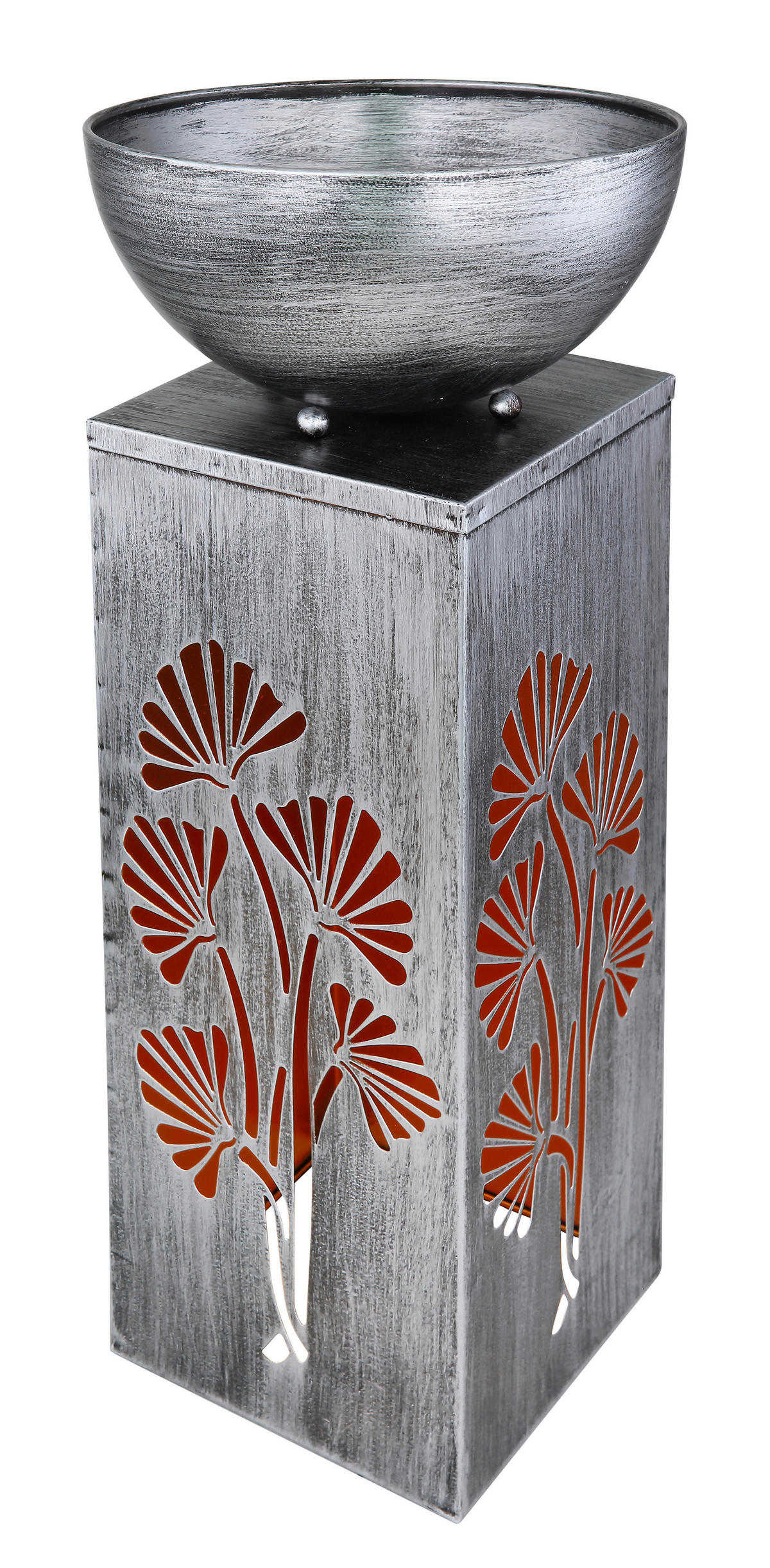 SOLARLEUCHTE - Silberfarben, Design, Metall (25/59/25cm) - Globo