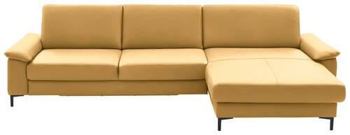 ECKSOFA in Echtleder Gelb  - Gelb/Schwarz, Design, Leder/Metall (334/176cm) - Dieter Knoll