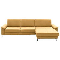 ECKSOFA in Echtleder Gelb  - Gelb/Schwarz, Design, Leder/Metall (334/176cm) - Dieter Knoll