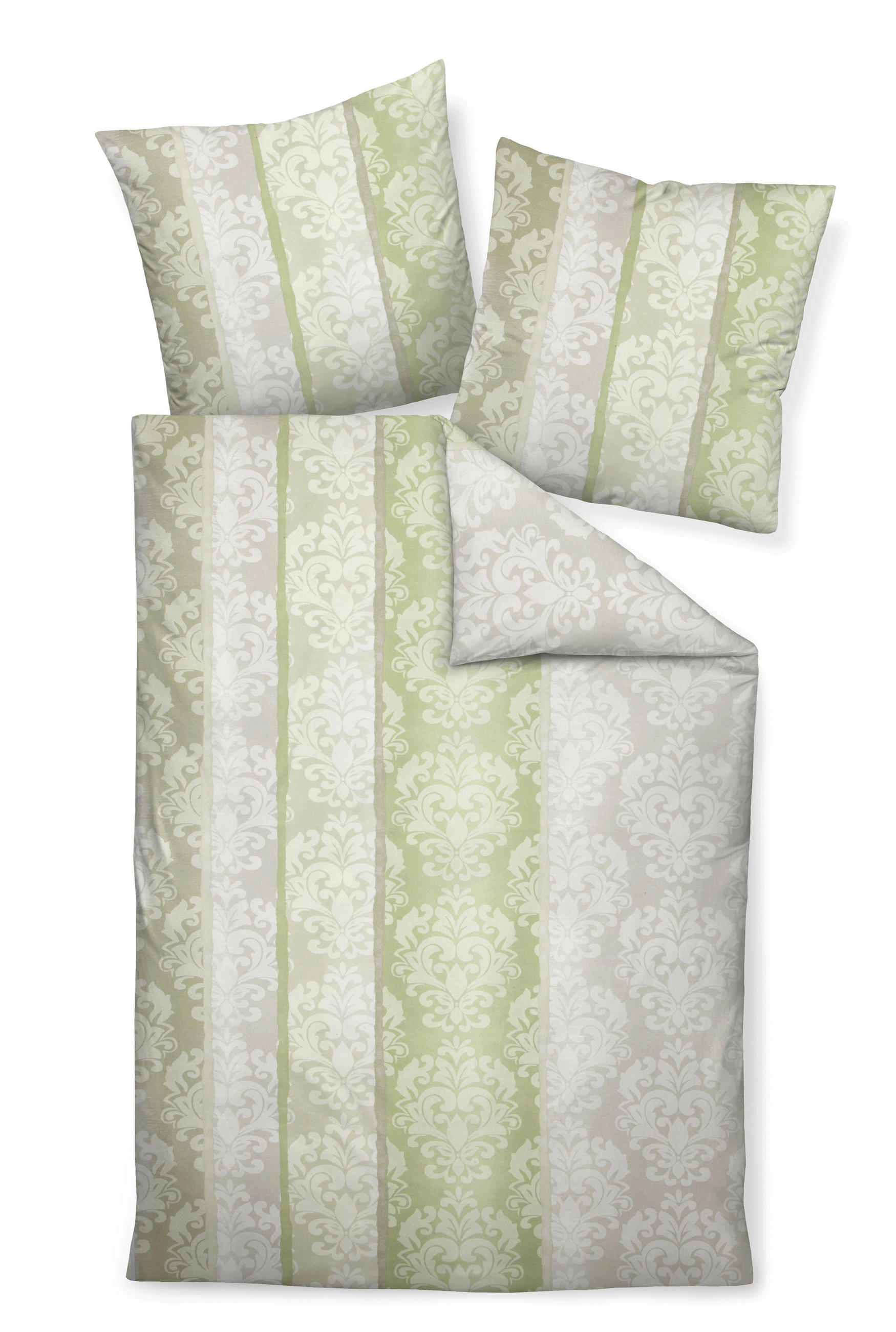 POVLEČENÍ, biber, bílá, zelená, 135/200 cm - bílá/zelená, Basics, textil (135/200cm) - Janine