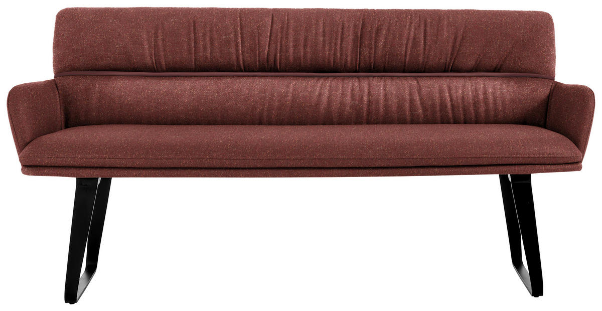 SITZBANK 220/86/68 cm Mikrofaser Dunkelrot  - Schwarz/Dunkelrot, Design, Textil/Metall (220/86/68cm) - Valdera
