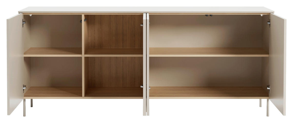 SIDEBOARD 195/83/41 cm Eichefarben, Kaschmir  195/83/41 cm  - Kaschmir/Eichefarben, MODERN, Glas/Holzwerkstoff (195/83/41cm) - Carryhome