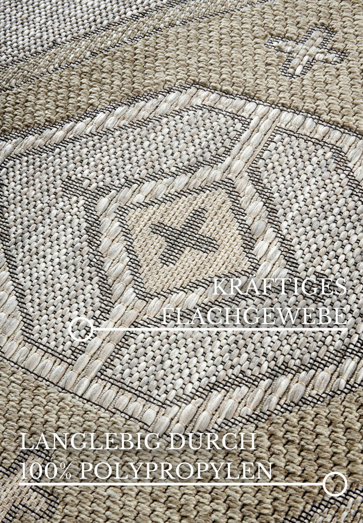 OUTDOORTEPPICH 190/290 cm Kollektion 1836 Hellbraun  - Hellbraun, Design, Kunststoff (190/290cm) - Villeroy & Boch