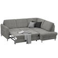 ECKSOFA in Chenille Graphitfarben  - Schwarz/Graphitfarben, MODERN, Holz/Textil (241/184cm) - Carryhome