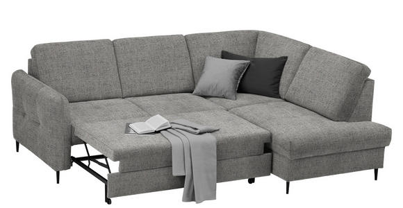 ECKSOFA in Chenille Graphitfarben  - Schwarz/Graphitfarben, MODERN, Holz/Textil (241/184cm) - Carryhome