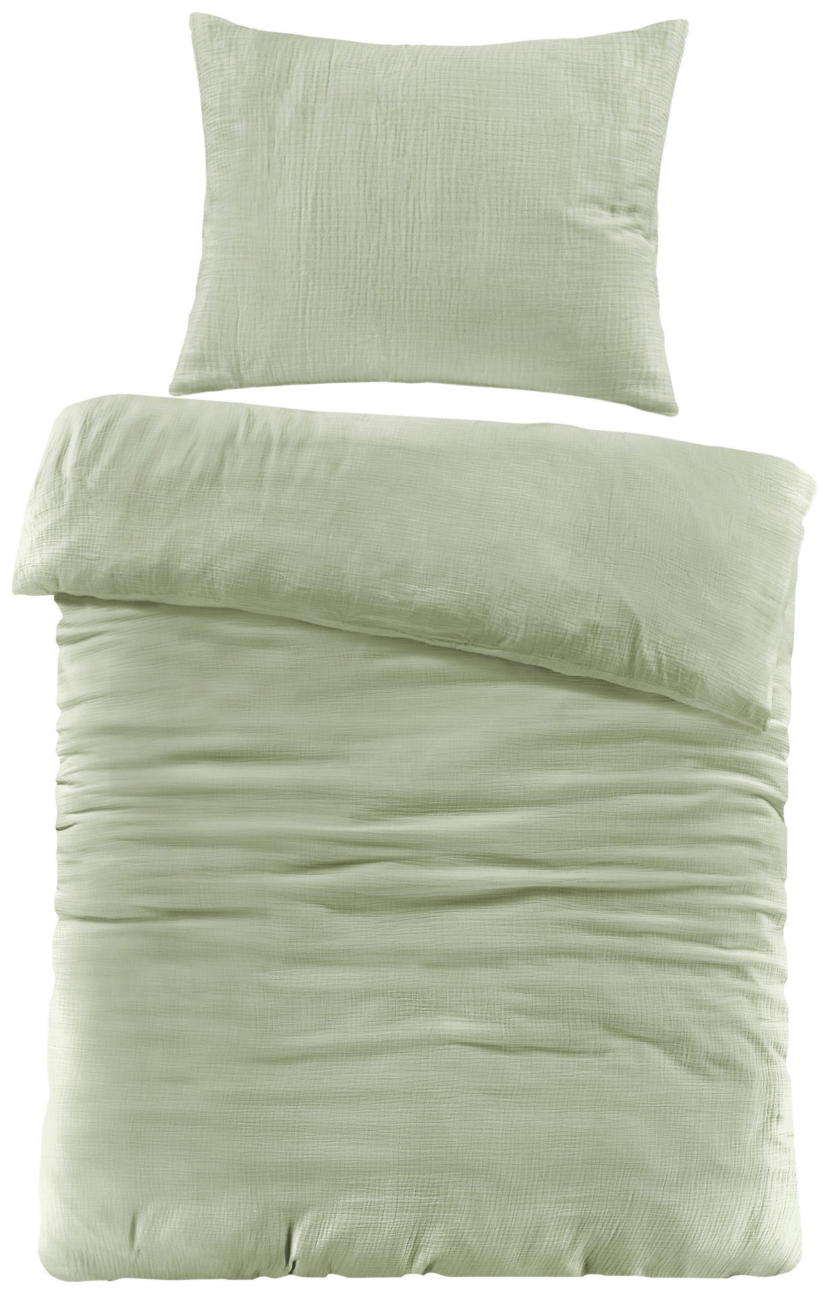 BETTWÄSCHE 140/200 cm  - Salbeigrün, Basics, Textil (140/200cm) - Novel