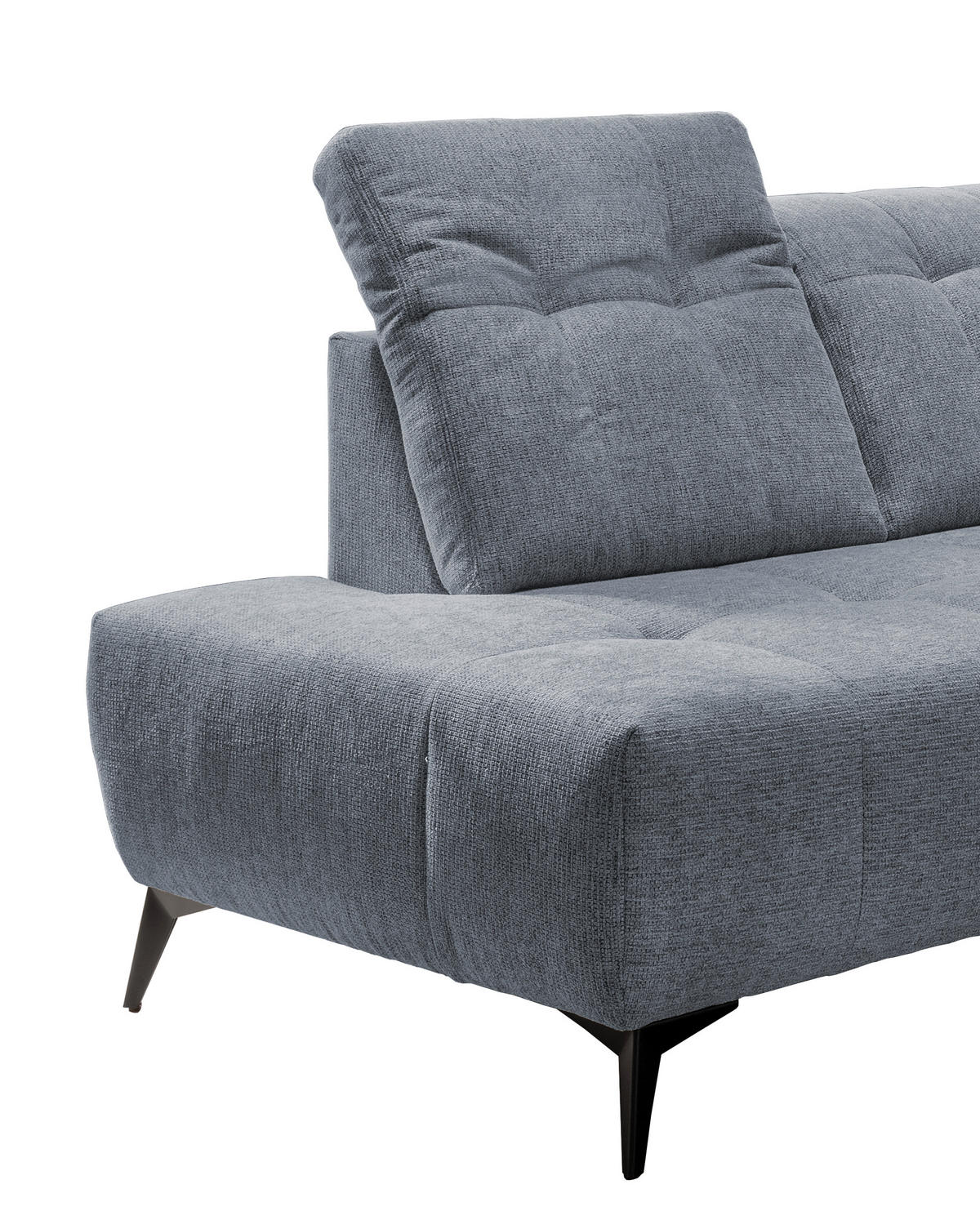 ECKSOFA in Chenille Hellblau  - Schwarz/Hellblau, Modern, Textil/Metall (200/261cm) - Livetastic
