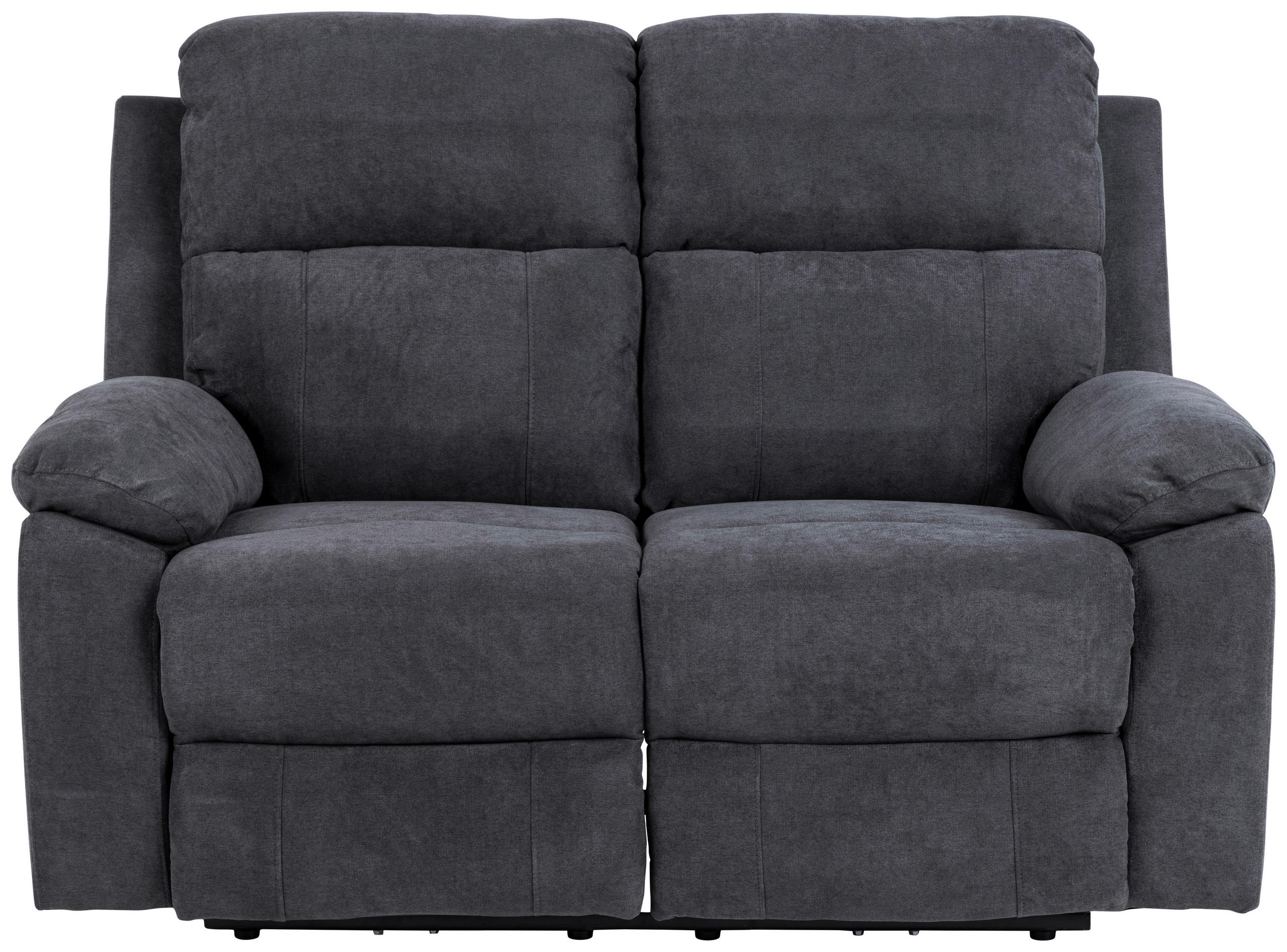 2-SITZER-SOFA in Chenille Dunkelgrau  - Dunkelgrau/Schwarz, Konventionell, Textil/Metall (143,5/98/95cm) - MID.YOU