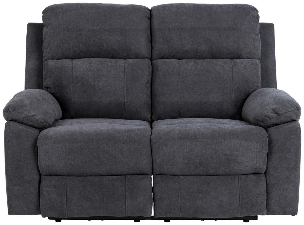 2-SITS SOFFA i textil mörkgrå  - mörkgrå/svart, Klassisk, metall/textil (143,5/98/95cm) - MID.YOU