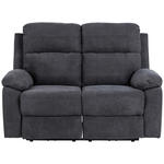 2-SITZER-SOFA Chenille Dunkelgrau  - Dunkelgrau/Schwarz, KONVENTIONELL, Textil/Metall (143,5/98/95cm) - Carryhome
