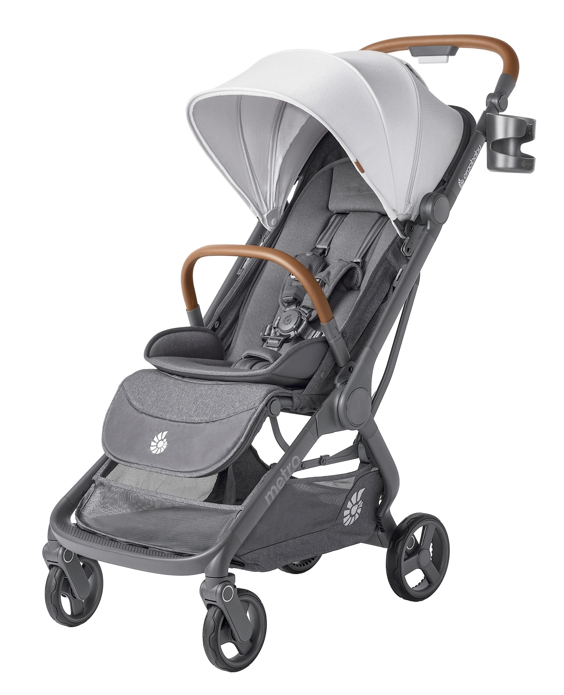 KIŠOBRAN KOLICA  METRO 3 DELUXE  - svetlosiva, Osnovno, metal/tekstil (23/44/56cm) - Ergo Baby