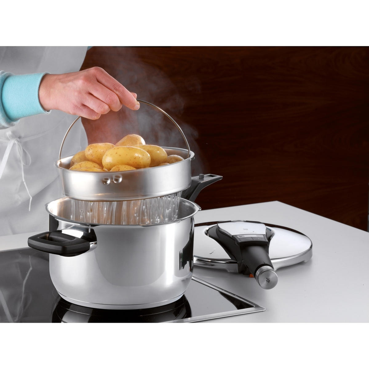 TRYCKKOKARE Perfect+ Pressure 6,5 l  - stålfärgad/svart, Design, metall/plast (6,5l) - WMF