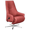 RELAXSESSEL in Leder Rot  - Edelstahlfarben/Rot, Design, Leder/Metall (70/120/88cm) - Himolla