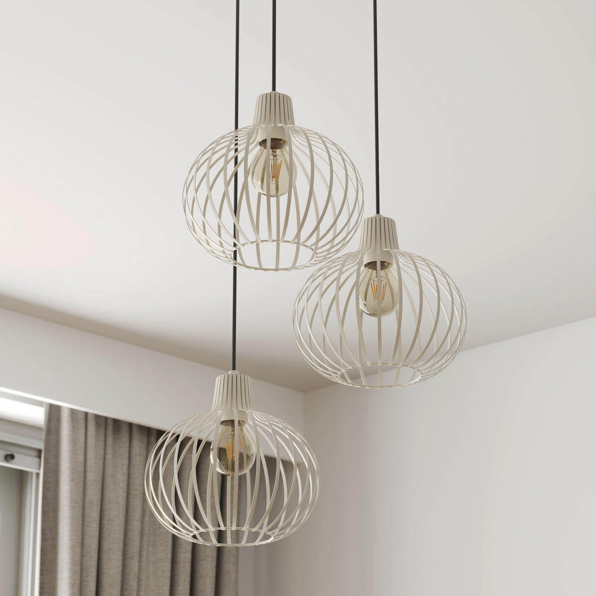 HÄNGELEUCHTE MATEO 50/120 cm   - Creme, Basics, Metall (50/120cm) - Globo