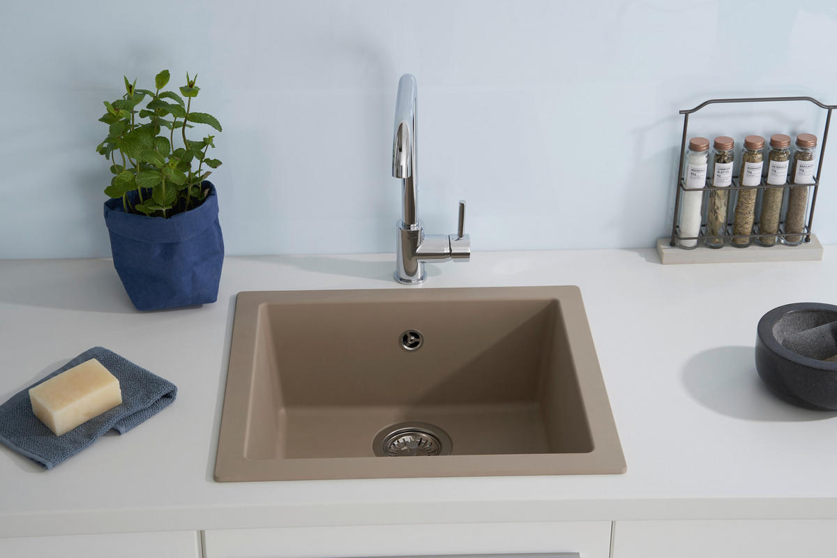 SPÜLE 1712OHIO50X44B  - Beige, Trend, Glas/Kunststoff (50/19/44cm) - Respekta